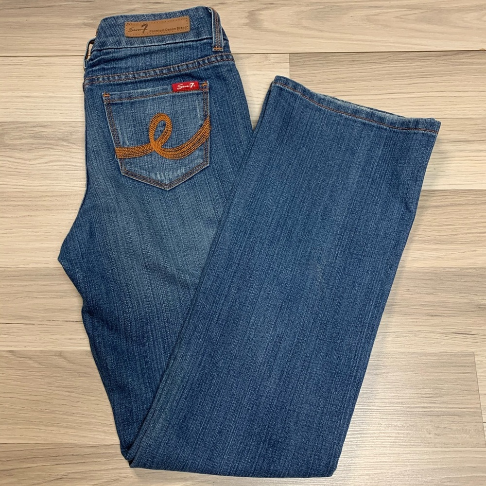 Seven7 Blue Denim Bootcut Jeans
